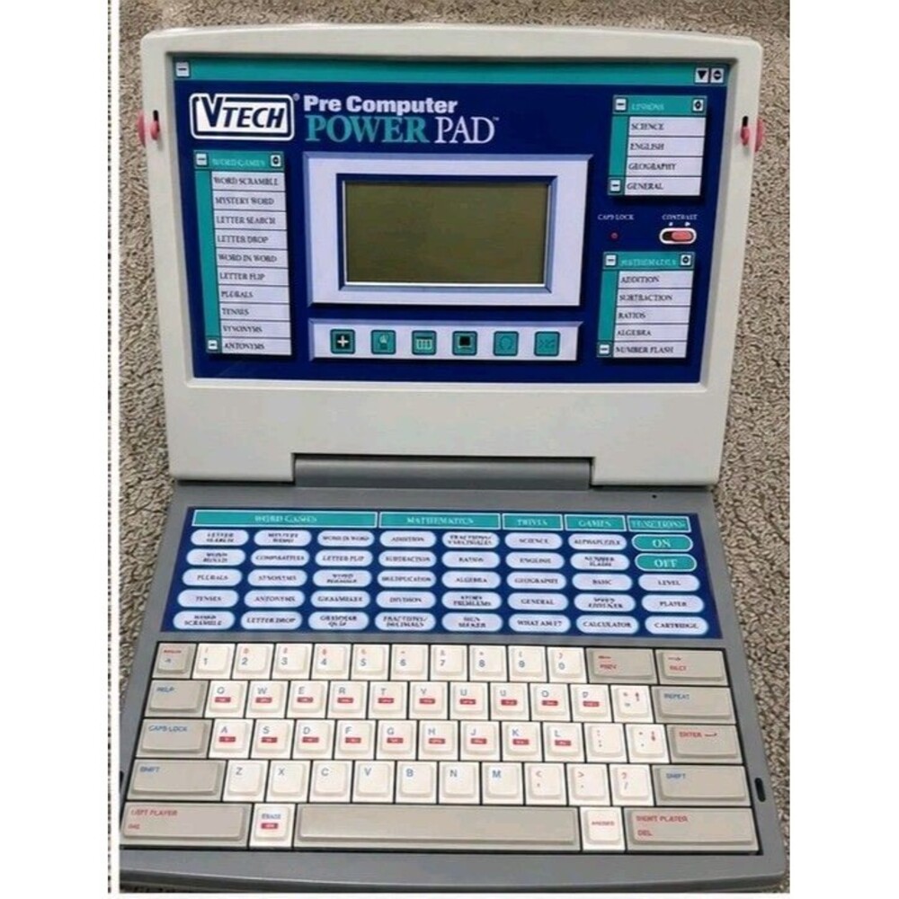 Vintage VTech Pre Computer Power Pad Electronic Learning Laptop Tested Working